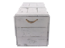Holz Zollhaus Truhe Vintage Shabby Weiss, 85 x 42 cm