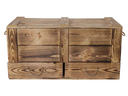 Holz Zollhaus Truhe Vintage geflammt, 85 x 42 cm