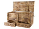 Holz Zollhaus Truhe Vintage geflammt, 85 x 42 cm