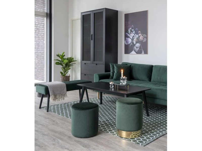 House Nordic Bank Skiby 100 x 44 cm, Grün/Schwarz