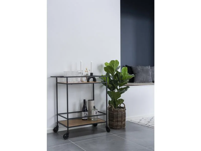 House Nordic Bartrolley Vita 79 x 68 cm, Nature/Schwarz