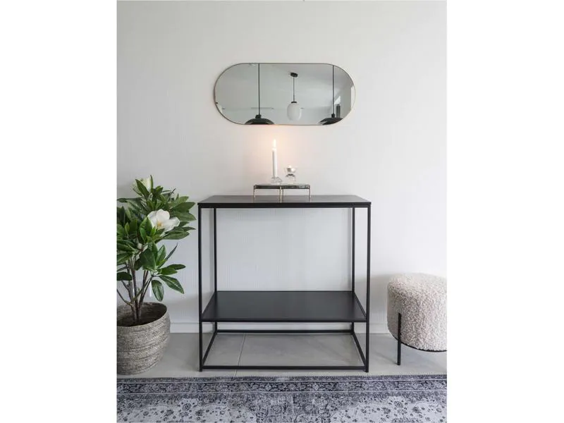 House Nordic Hocker Alford 37 x 35.5 cm, Schwarz/Weiss