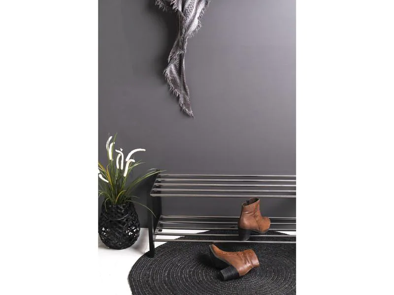 House Nordic Schuhregal Padova 77.8 x 32 cm, Schwarz/Silber
