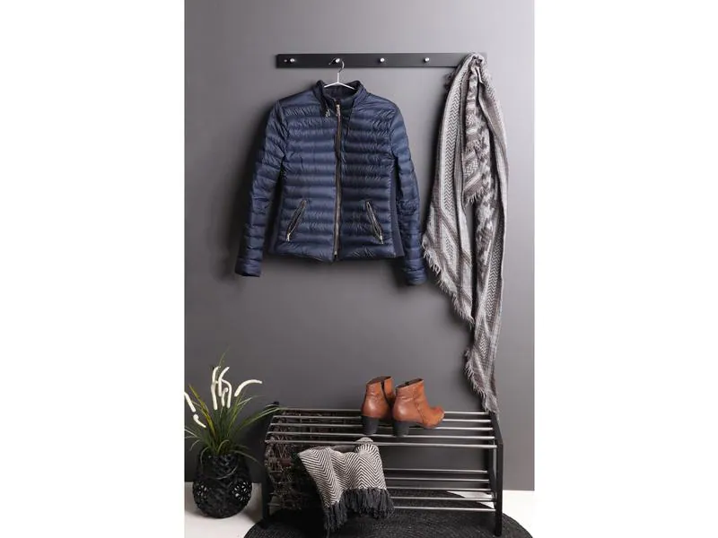 House Nordic Schuhregal Padova 77.8 x 32 cm, Schwarz/Silber
