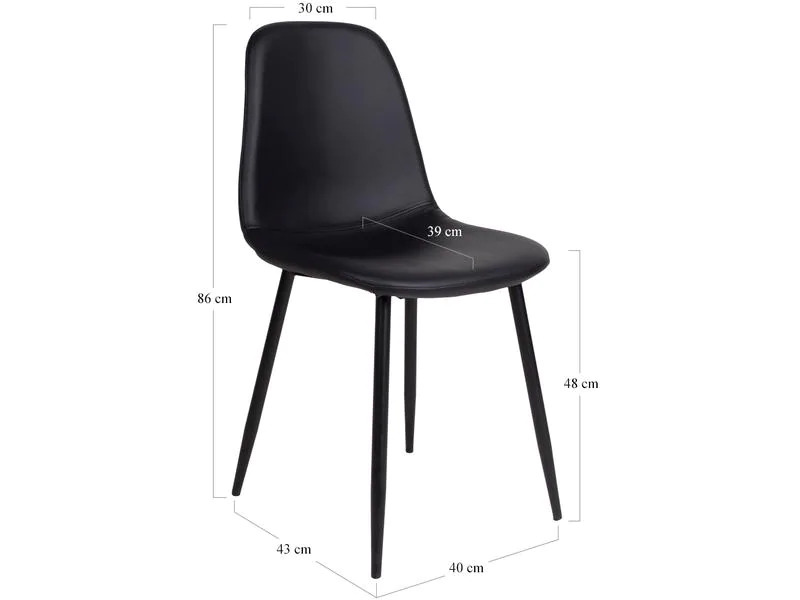 House Nordic Stuhl Stockholm 2 Stück, 80 x 55 cm, Schwarz