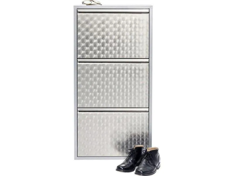 Kare Schuhschrank  Caruso Stahl, Silber