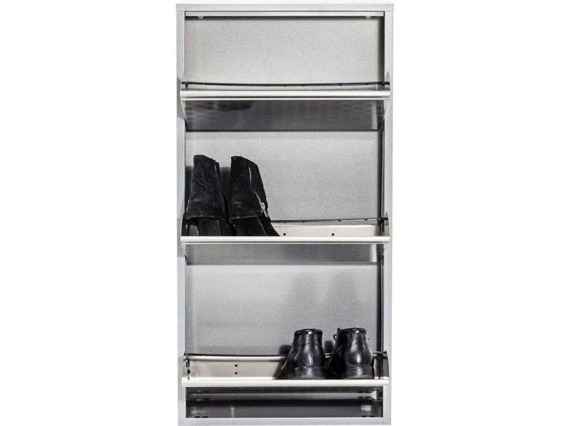 Kare Schuhschrank  Caruso Stahl, Silber