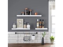 Songmics Wandregal 60 x 20 cm Holz, Weiss