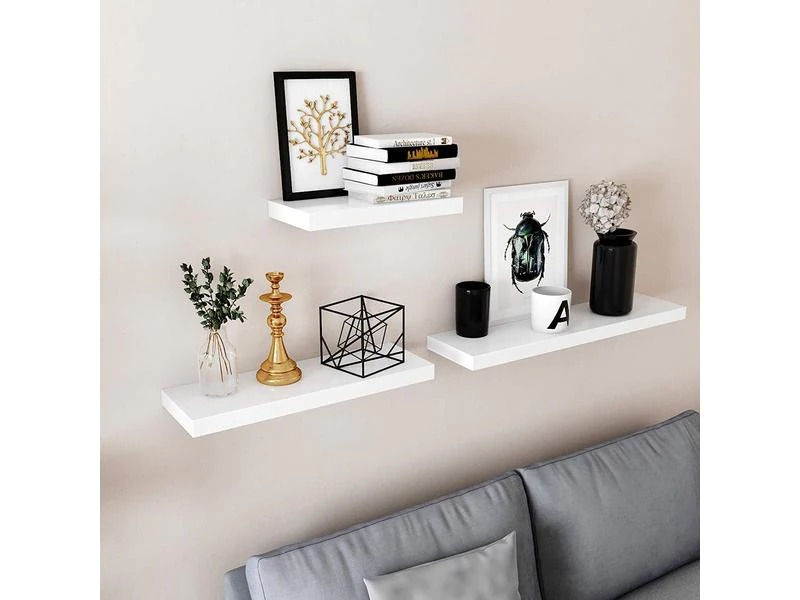 Songmics Wandregal 60 x 20 cm Holz, Weiss