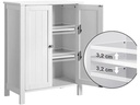 VASAGLE Badezimmerregal mit Doppeltür aus MDF, Weiss