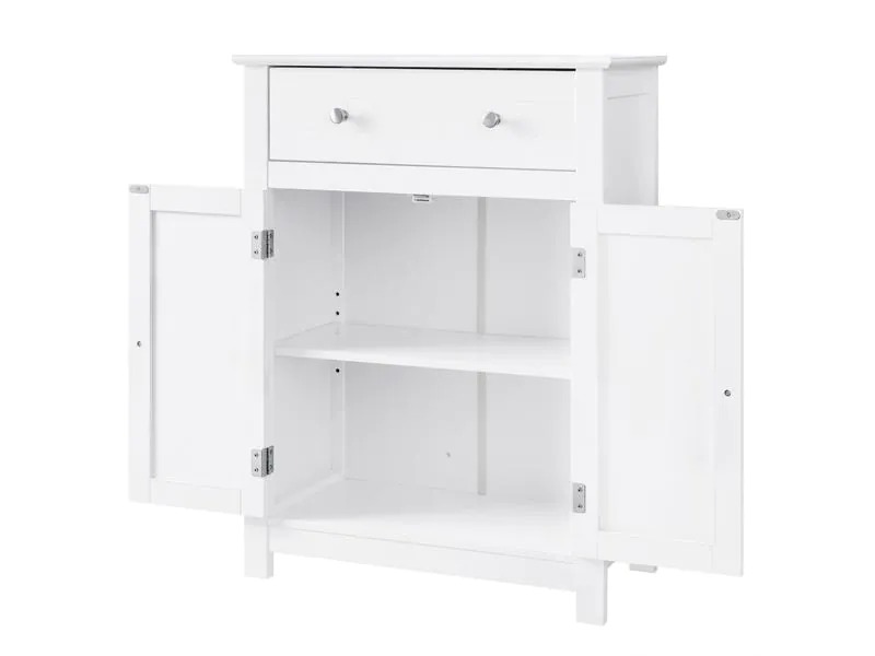 VASAGLE Badezimmerregal mit Schublade aus MDF, Weiss