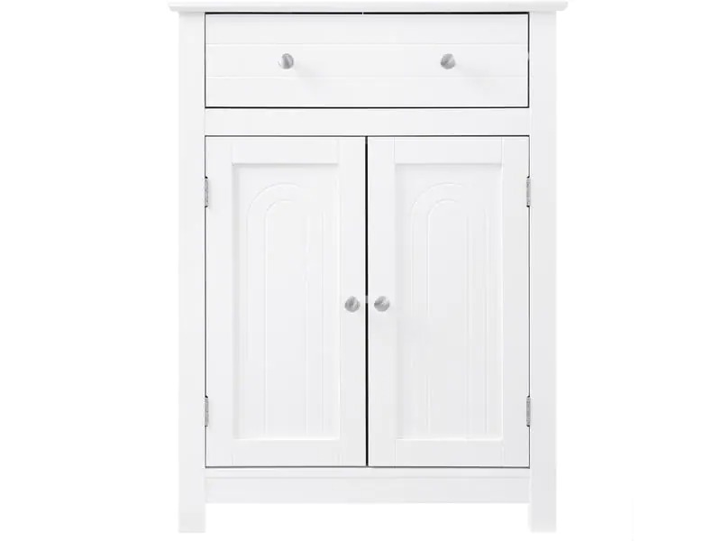 VASAGLE Badezimmerregal mit Schublade aus MDF, Weiss