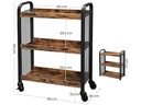 VASAGLE Bartrolley mit Rollen, Metall / Holz, Schwarz