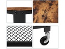VASAGLE Bartrolley mit Rollen, Metall / Holz, Schwarz