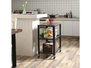 VASAGLE Bartrolley mit Rollen, Metall / Holz, Schwarz