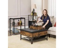 VASAGLE Bartrolley mit Tablett Metall / Holz, Schwarz