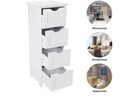 VASAGLE Regal mit 4 Schubladen aus MDF, Weiss