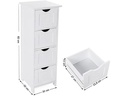VASAGLE Regal mit 4 Schubladen aus MDF, Weiss