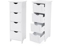 VASAGLE Regal mit 4 Schubladen aus MDF, Weiss