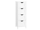 VASAGLE Regal mit 4 Schubladen aus MDF, Weiss