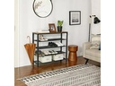 VASAGLE Schuhregal aus Holz und Metall 100 x 92.5 cm