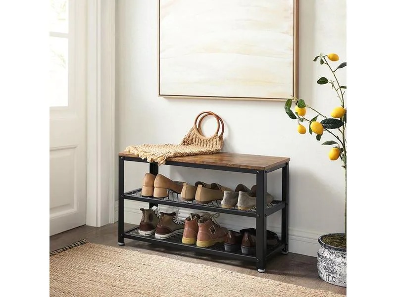 VASAGLE Schuhregal aus Holz und Metall 73 x 45 cm