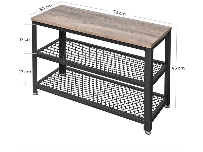 VASAGLE Schuhregal aus Holz und Metall 73 x 45 cm