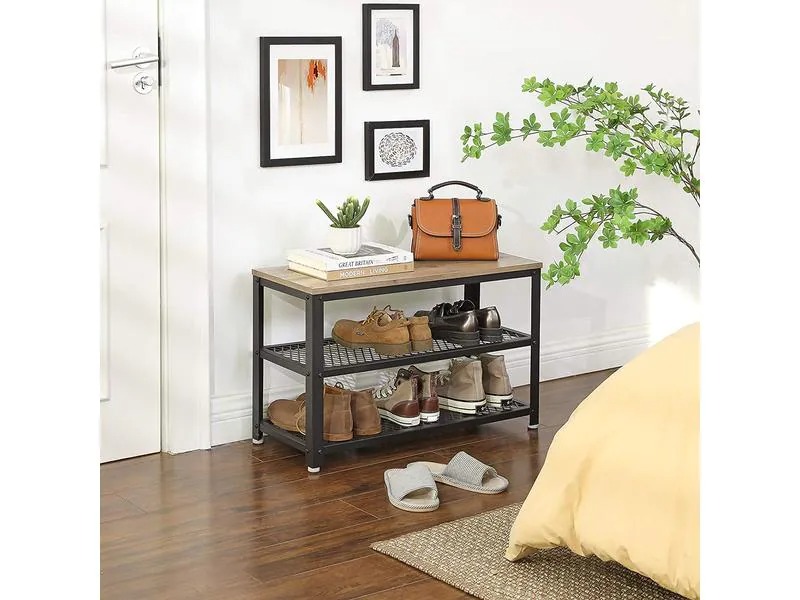 VASAGLE Schuhregal aus Holz und Metall 73 x 45 cm