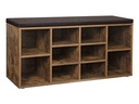 VASAGLE Schuhregal mit Polster, 104 x 48 cm, Dunkelbraun
