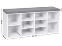 VASAGLE Schuhregal mit Polster, 104 x 48 cm, Weiss