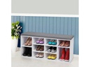 VASAGLE Schuhregal mit Polster, 104 x 48 cm, Weiss