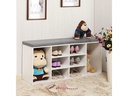 VASAGLE Schuhregal mit Polster, 104 x 48 cm, Weiss