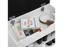 VASAGLE Schuhregal mit Polsterbank aus Spanplatte, Weiss matt