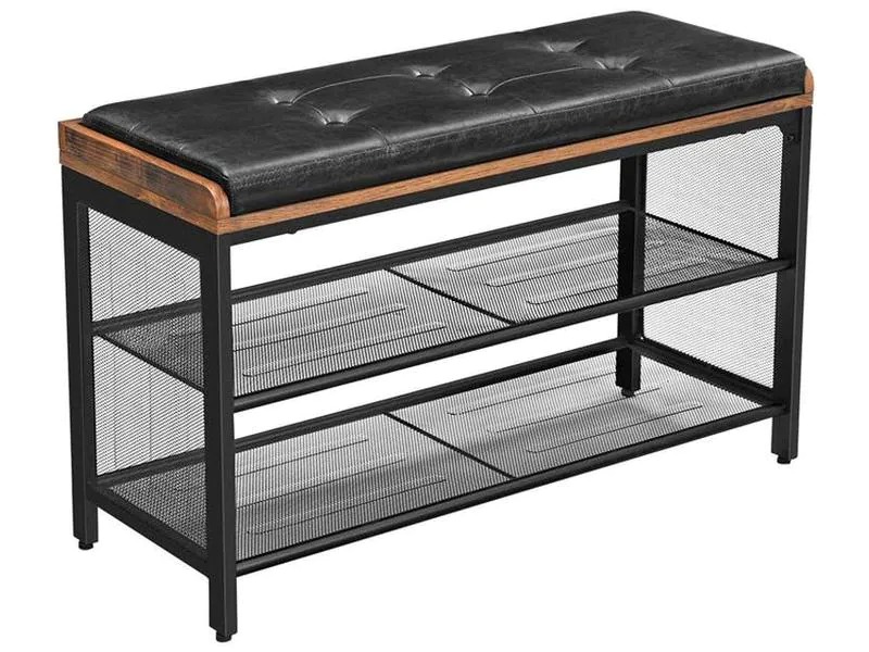 VASAGLE Schuhregal mit Sitzpolster 80 x 48 cm