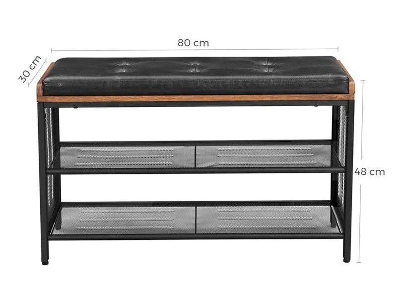 VASAGLE Schuhregal mit Sitzpolster 80 x 48 cm