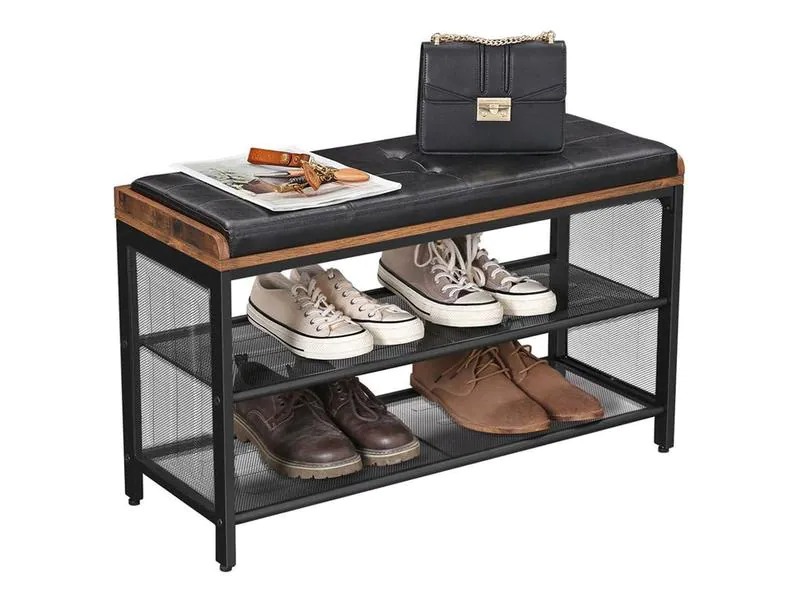 VASAGLE Schuhregal mit Sitzpolster 80 x 48 cm