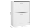 VASAGLE Schuhschrank  mit 2 Klappen aus Spanplatte, Weiss
