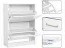 VASAGLE Schuhschrank  mit 2 Klappen aus Spanplatte, Weiss