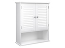 VASAGLE Wandregal mit Doppeltür aus MDF, Weiss