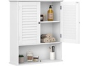 VASAGLE Wandregal mit Doppeltür aus MDF, Weiss