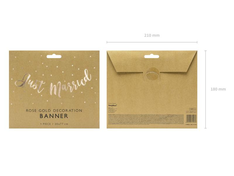 Partydeco Girlande Just Married 20 x 77 cm, Rosegold