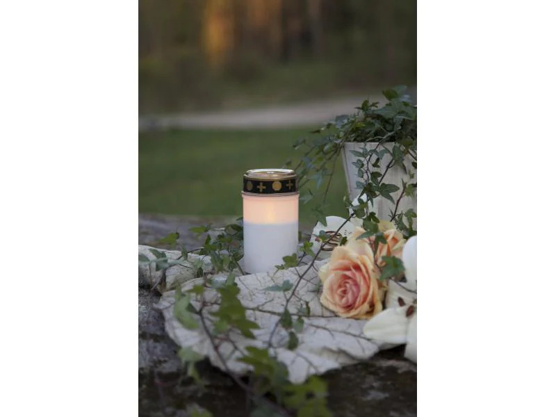 Star Trading LED-Grabkerze SERENE 7 cm x 12 cm, Weiss