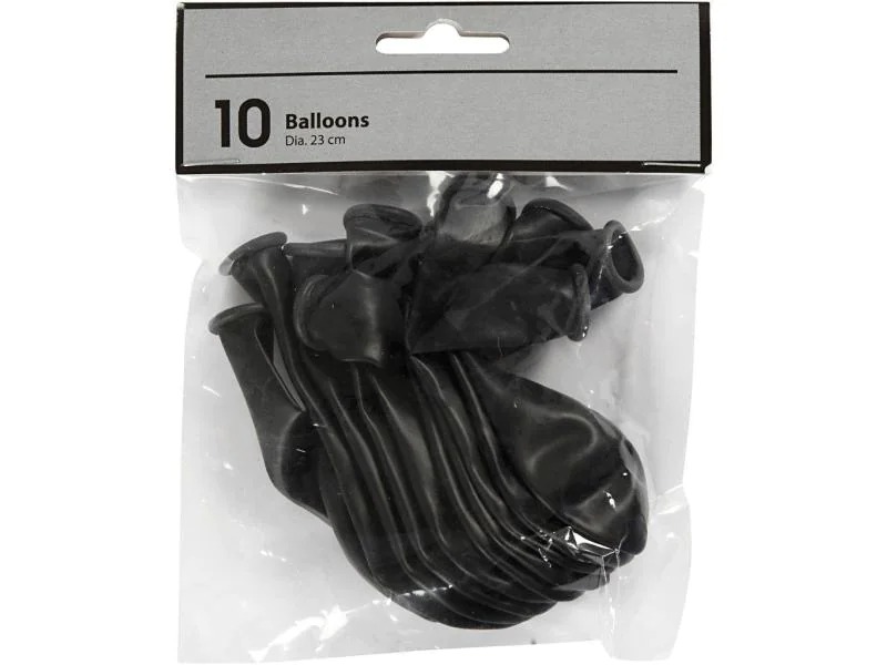 Creativ Company Luftballon Ø 23 cm Schwarz, 10 Stück