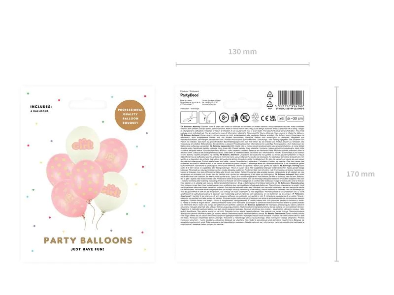 Partydeco Luftballon Its a girl Pastellpink Ø 30 cm, 6 Stück