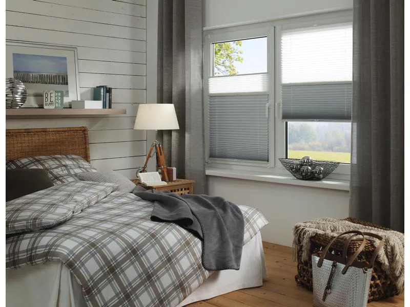 Gardinia Plissée Easyfix, Day &amp; Night 50 x 130 cm, Weiss