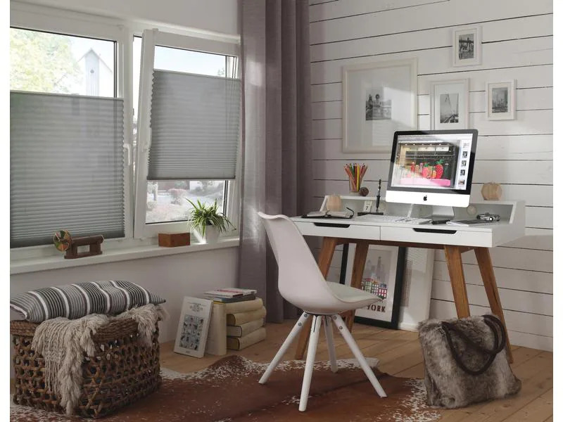 Gardinia Plissée Easyfix, blickdicht 40 x 130 cm, Grau