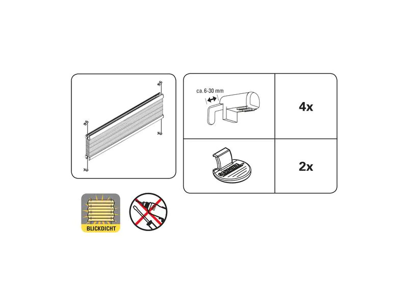 Gardinia Plissée Easyfix, blickdicht 45 x 130 cm, Weiss