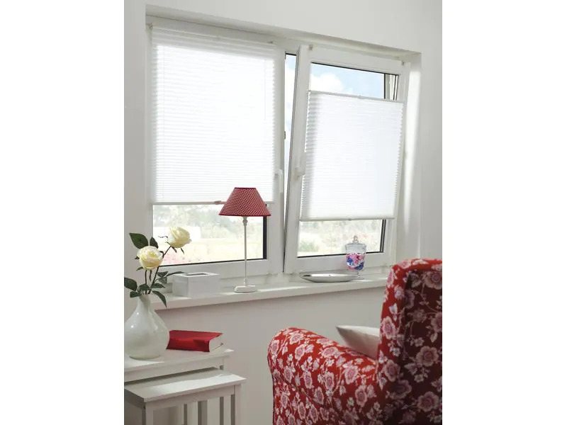 Gardinia Plissée Easyfix, blickdicht 45 x 130 cm, Weiss