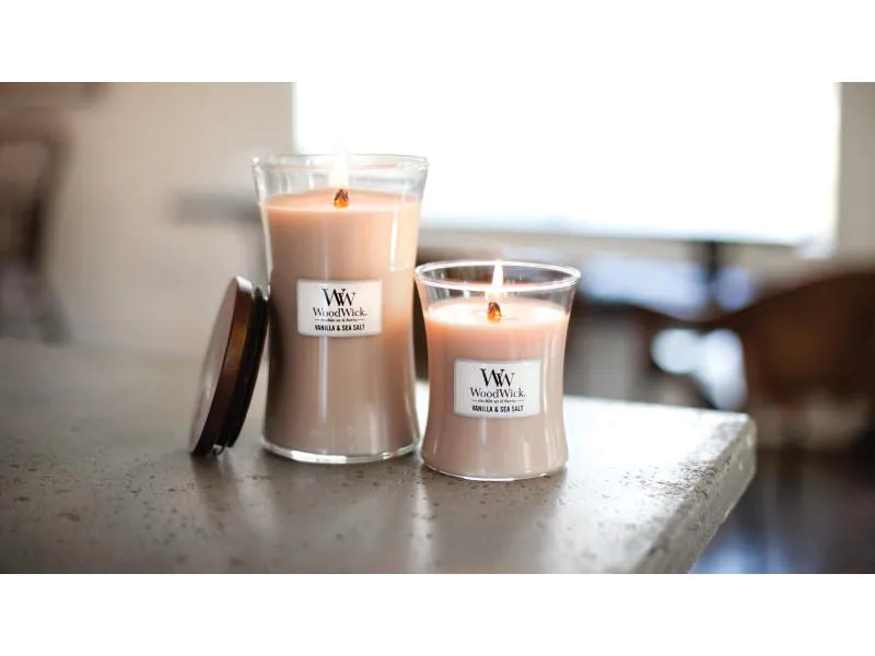 Woodwick Duftkerze Vanilla &amp; Sea Salt Mini Jar