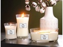 Woodwick Duftkerze White Teak Ellipse